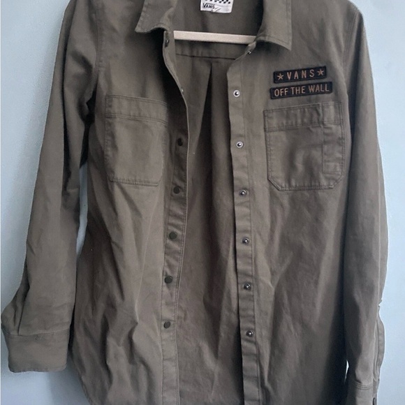 Vans Tops - Vans Khaki Green Casual Shirt